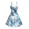 Robe colorblock imprimée en 3D en fausse fourrure, mini-robe - Bleu gris XXXL | US 16