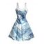 Robe colorblock imprimée en 3D en fausse fourrure, mini-robe - Bleu gris XXXL | US 16