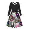 Robe de soirée midi imprimée boule à facettes avec ceinture croisée - multicolor XXXL | US 16