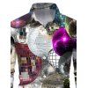Chemise de soirée pour homme à manches longues imprimée boule à facettes - multicolor XL