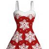 Robe de Noël en fausse fourrure imprimée de flocons de neige - Rouge XXXXXL | US 20