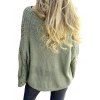 Pull uni à col rond ajouré - Vert clair XXL | US 14