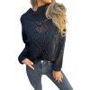 Pull uni à col rond ajouré - Noir XL | US 12