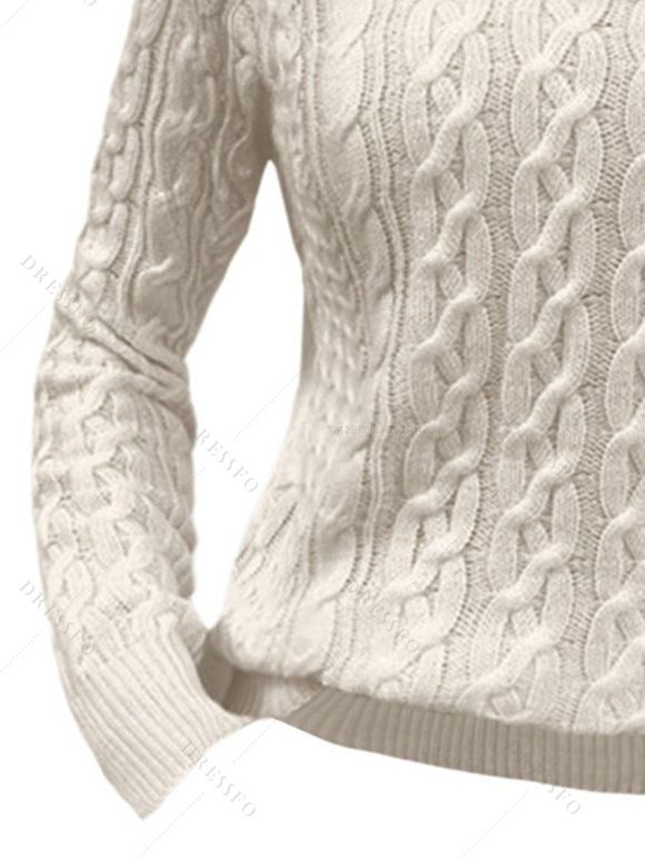 Winter Outfit Convertible Neck Raglan Sleeve Sweater Jeans and Boots Set - Blanc de Crème S | US 4