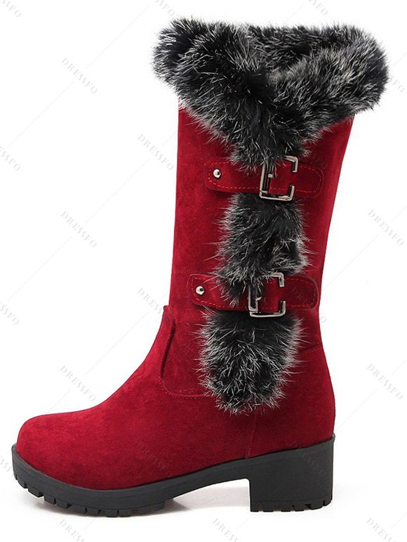 Winter Outfit Cable Knit Cut Out Sweater Dress Fleece-Lined Leggings Boot Set - Rouge foncé S | US 4