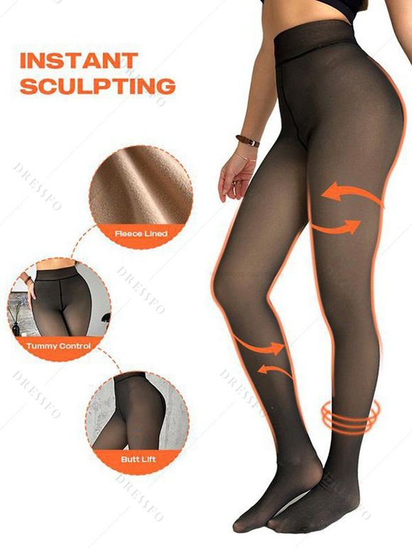 Winter Outfit Cable Knit Drop Shoulder Sweater Dress Fleece-Lined Leggings Boots Set - café lumière S | US 4