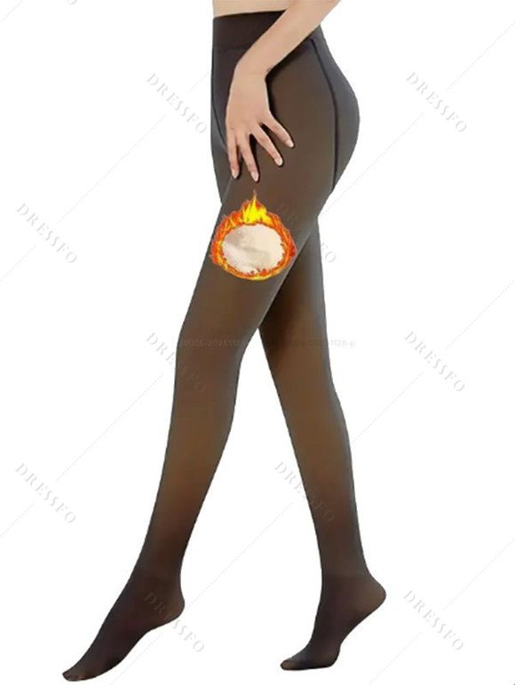 Winter Outfit Cable Knit Drop Shoulder Sweater Dress Fleece-Lined Leggings Boots Set - café lumière S | US 4