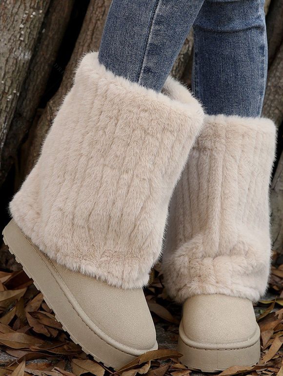 Winter Outfit Plunge Neck Batwing Sleeve Sweater Dress Jeans and Boots Set - Blanc S | US 4