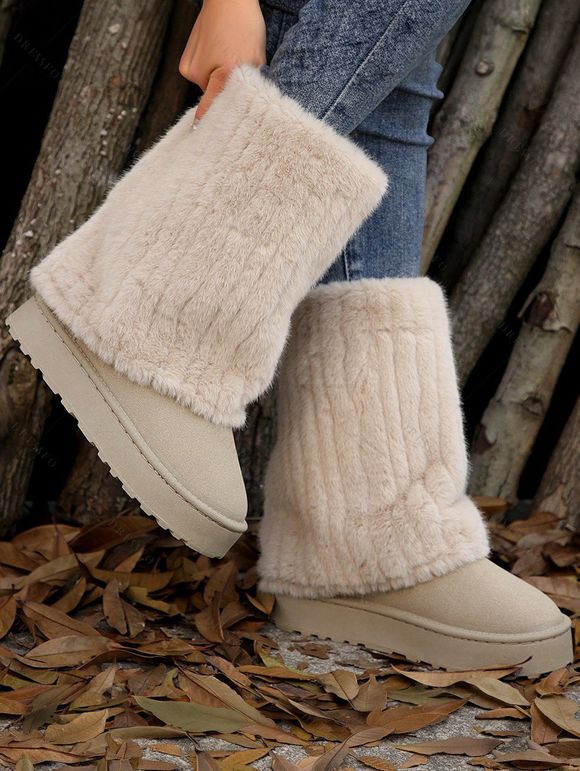 Winter Outfit Plunge Neck Batwing Sleeve Sweater Dress Jeans and Boots Set - Blanc S | US 4