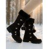 Colorblock Faux Fur Lace Up Thick Platform Snow Boots - multicolor EU 43