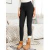 Contrast Color Mock Horn Button Plunge Neck Sweater And Fleece-lined Leggings Faux Fur Warmth Mid-calf Boots Outfit - Brun S | US 4