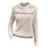 Winter Outfit Convertible Neck Raglan Sleeve Sweater Jeans and Boots Set - Blanc de Crème S | US 4