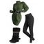 Winter Outfit Mock Button Turtleneck Sweater Dress Fleece-Lined Leggings and Boots Set - PLANT GREEN S | US 4