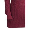 Winter Outfit Cable Knit Cut Out Sweater Dress Fleece-Lined Leggings Boot Set - Rouge foncé S | US 4