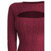 Winter Outfit Cable Knit Cut Out Sweater Dress Fleece-Lined Leggings Boot Set - Rouge foncé S | US 4