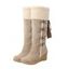 Lace-Up Fringes High Shaft Snow Boots Wedge Heel Foldable Cuff Boots - café lumière EU 42