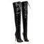 Lace Up High Heel Pointed Toe Over-the-knee Knight Boots - Noir EU 41
