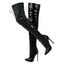 Lace Up High Heel Pointed Toe Over-the-knee Knight Boots - Noir EU 43
