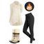 Winter Outfit Hollow Out Cowl Neck Long Sweater Fleece-Lined Leggings and Boots Set - Beige S | US 4