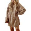 Robe pull vintage texturée, couleur unie, en maille torsadée - café S | US 4