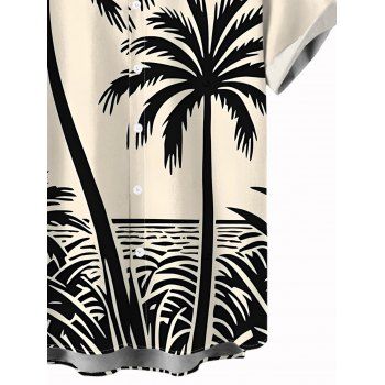 Men's Beach Shirt Coconut Tree Print Button Up Vacation Shirt