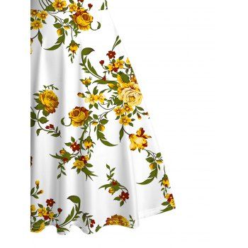 Vacation Dress Floral Leaf Print Ruched Mini Dress