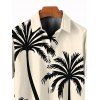 Beach Couple Outfit Colorblock Coconut Tree Print Dress and Shirt Set - Noir S | US 4