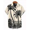 Beach Couple Outfit Colorblock Coconut Tree Print Dress and Shirt Set - Noir S | US 4