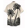 Beach Couple Outfit Colorblock Coconut Tree Print Dress and Shirt Set - Noir S | US 4