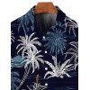 Chemise de plage boutonnée à imprimé cocotier pour homme - Bleu de Minuit 5XL