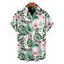 Chemise de vacances pour homme, imprimé floral et feuilles, à boutons - Vert clair 5XL
