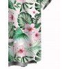 Chemise de vacances pour homme, imprimé floral et feuilles, à boutons - Vert clair 5XL