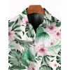 Chemise de vacances pour homme, imprimé floral et feuilles, à boutons - Vert clair 5XL