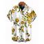 Chemise de vacances pour homme, imprimé floral et feuilles, à boutons - Blanc 5XL