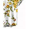 Chemise de vacances pour homme, imprimé floral et feuilles, à boutons - Blanc 5XL