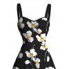 Vacation Couple Outfit Flower Petal Print Ruched Dress and Shirt Set - Noir S | US 4