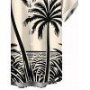 Beach Couple Outfit Colorblock Coconut Tree Print Dress and Shirt Set - Noir S | US 4