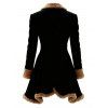 Manteau long colorblock en fausse fourrure avec boutons et ourlet mouchoir - Noir S | US 4