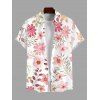 Chemise de vacances pour homme, imprimé floral de fleurs de pêcher, chemise boutonnée - Rose 5XL