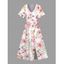 Robe de vacances à imprimé floral et feuilles de pêcher, fendue - Rose XXL | US 14