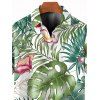 Vacation Couple Outfit Tropical Jungle Floral Leaf Print Print Ruched Dress and Shirt Set - PLANT GREEN S | US 4