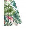 Robe de vacances à imprimé floral tropical et froncée - Vert profond XXXXXL | US 20