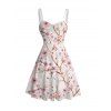 Robe de vacances à imprimé floral de pêcher et fronces - Rose clair XXXXXL | US 20