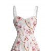 Robe de vacances à imprimé floral de pêcher et fronces - Rose clair XXXXXL | US 20