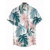 Chemise de vacances pour homme, imprimé floral aquarelle, boutonnée - Blanc M