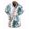 Chemise de vacances pour homme, imprimé floral aquarelle, boutonnée - Blanc M