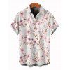 Chemise de vacances pour homme, imprimé floral de fleurs de pêcher, chemise boutonnée - Rose clair M