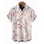 Chemise de vacances pour homme, imprimé floral de fleurs de pêcher, chemise boutonnée - Rose clair M