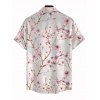 Chemise de vacances pour homme, imprimé floral de fleurs de pêcher, chemise boutonnée - Rose clair M