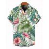 Chemise de vacances pour homme à imprimé floral tropical intégral, boutonnée - PLANT GREEN 5XL